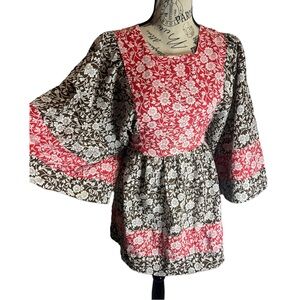 Vintage 70s Bell Sleeve Bohemian Top